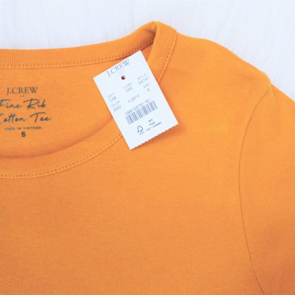 J. Crew Tops - J.Crew Fine Rib Amber Crew Neck T-Shirt SM NWT